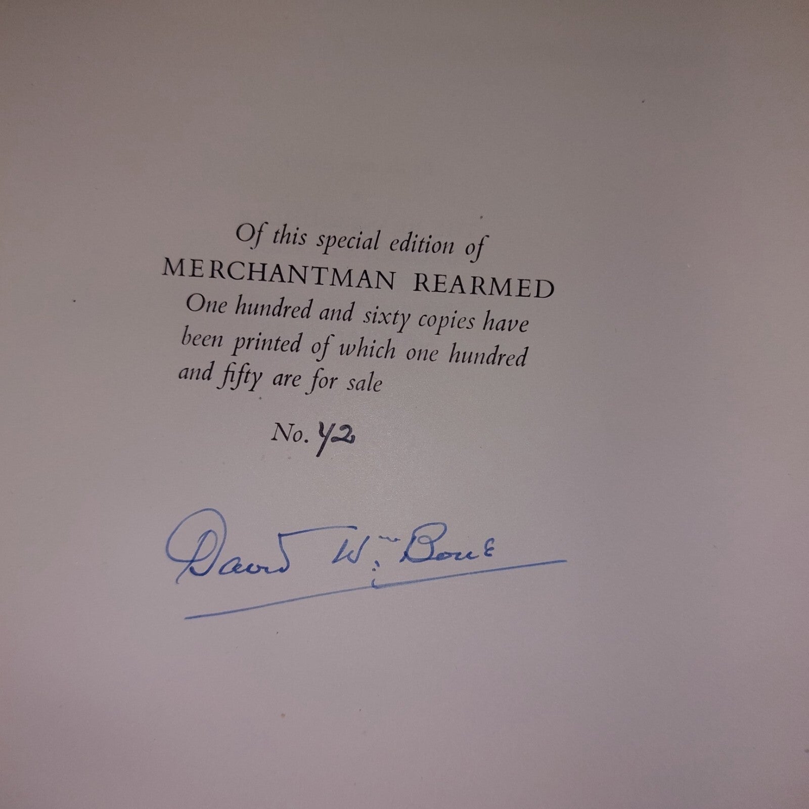 1949 Merchantman Rearmed David W Bone SIgned Limited Muirhead Bone Illustrated 8