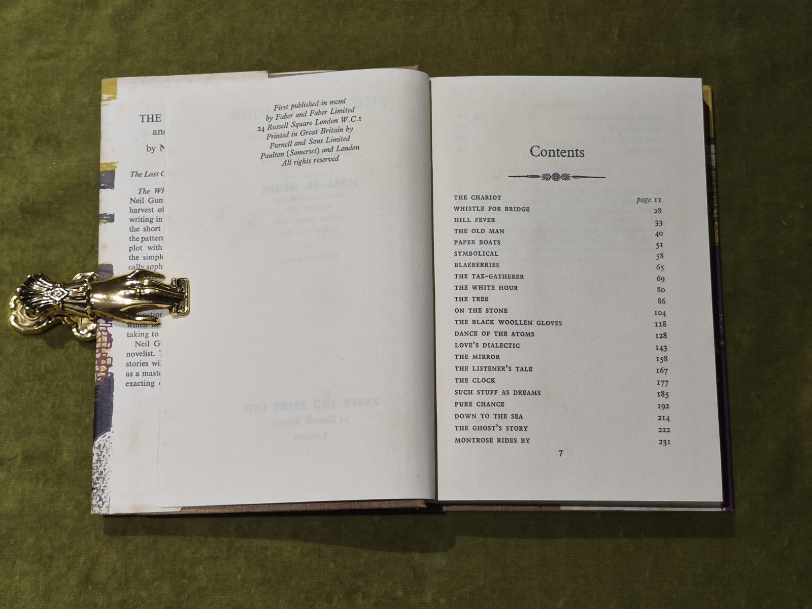 The White Hour - Neil M Gunn - 1950 1st Ed Faber & Faber HB DJ VGC6