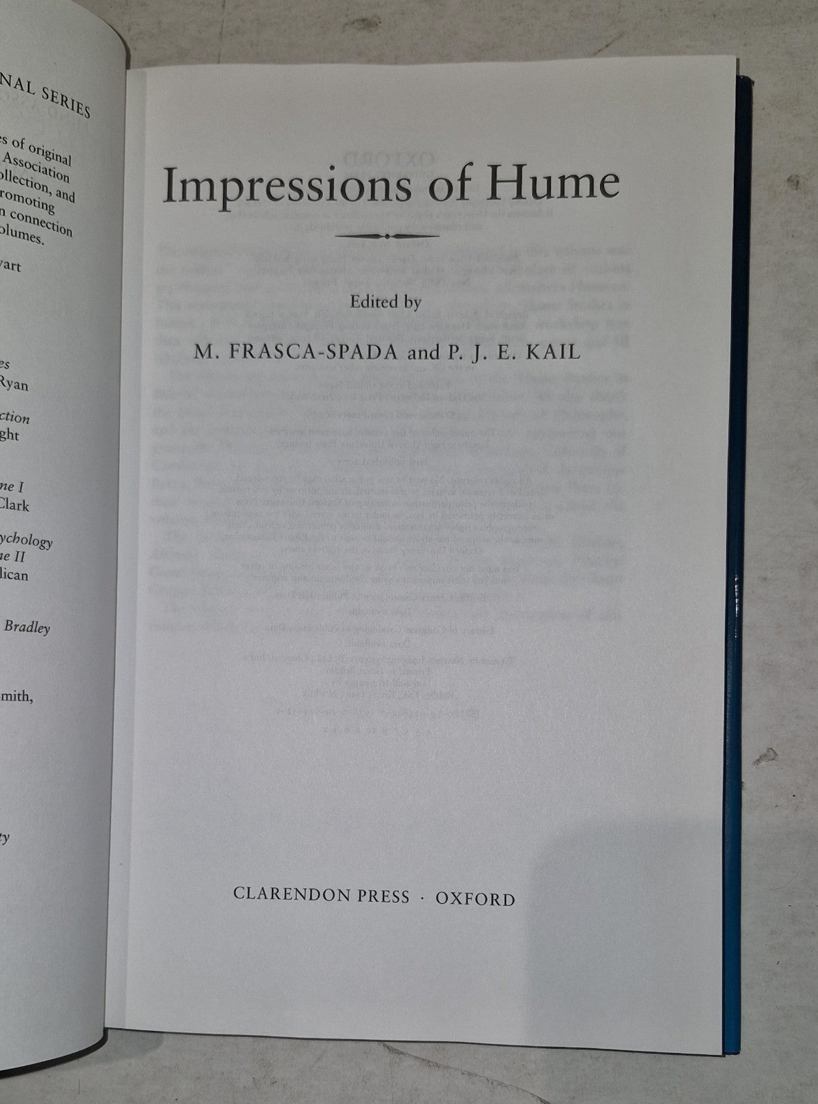 Impressions Of Hume By Frasca-spada & Kail (2005) 1st Ed Hb Book3