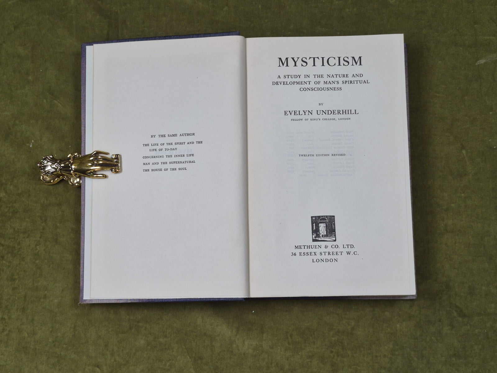 Mysticism a Study in Man's Spiritual Consciousness - Evelyn Underhill , 1930 HB3