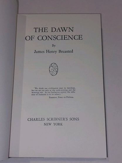 The Dawn of Conscience by James H. Breasted 1933 1st Ed Hb Book With Dj5