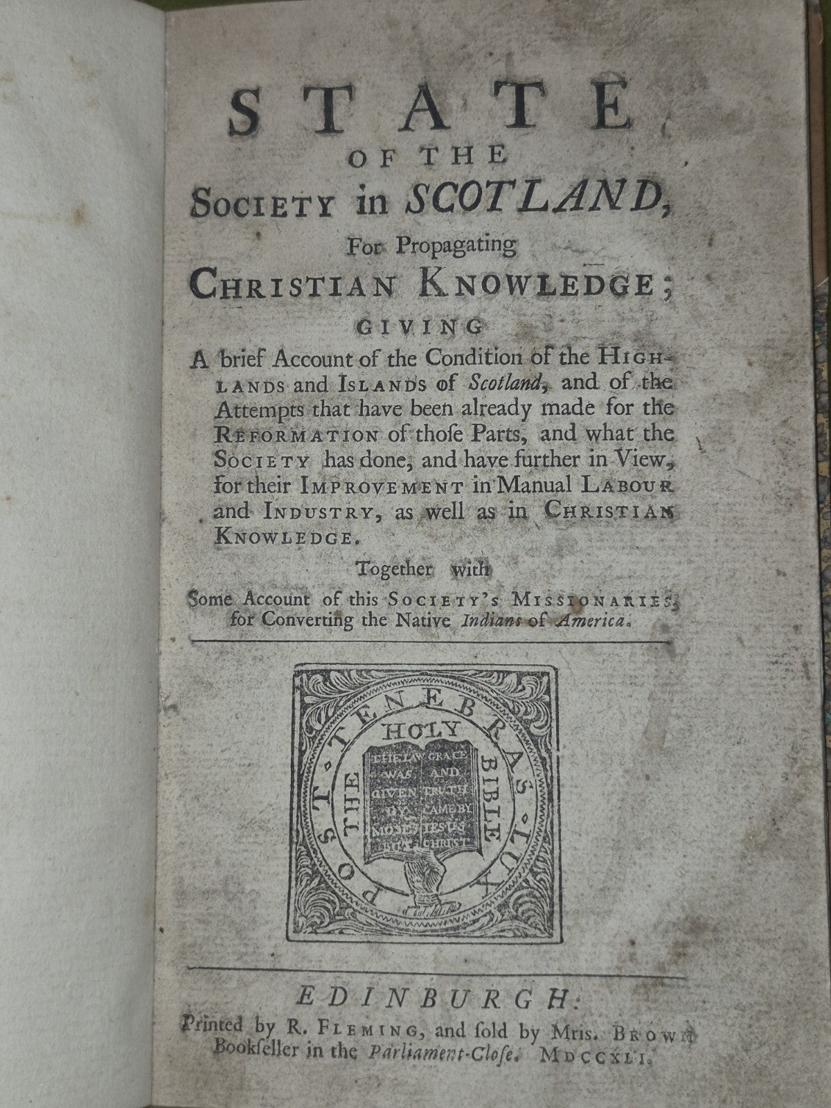 State of the Society in Scotland for Propagating Christian Knowledge 1741 SSPCK5