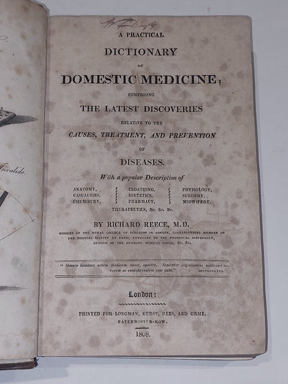 A Practical Dictionary Of Domestic Medicine Richard Reece (1808)5