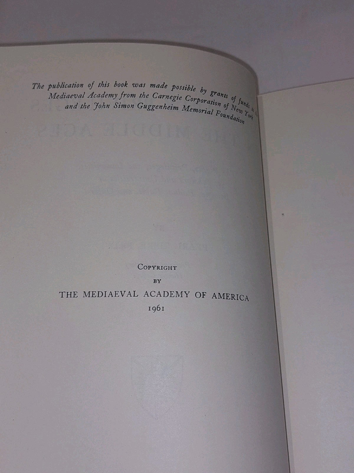 Scholarly Privileges in the Middle Ages By Pearl Kibre (1961) Hb Book4