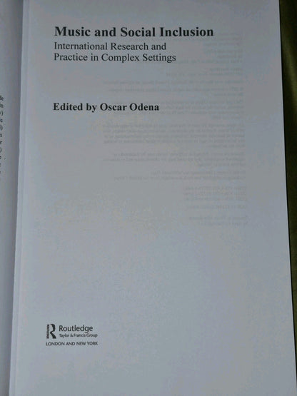 Music and Social Inclusion (2023 Hardback) Oscar Odena4