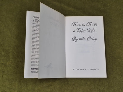 Quentin Crisp ‘How to have a Life-Style’ , Cecil Woolf , New Ed 1986 PB4