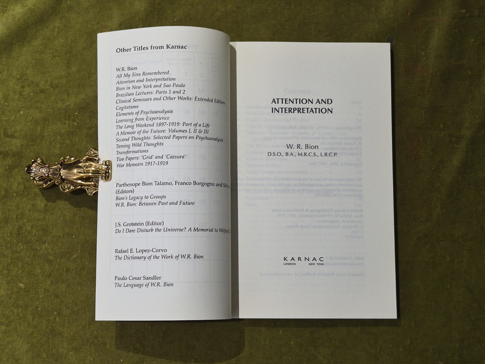 Intention and Interpretation - W R Bion , Karnac 2004 Paperback2