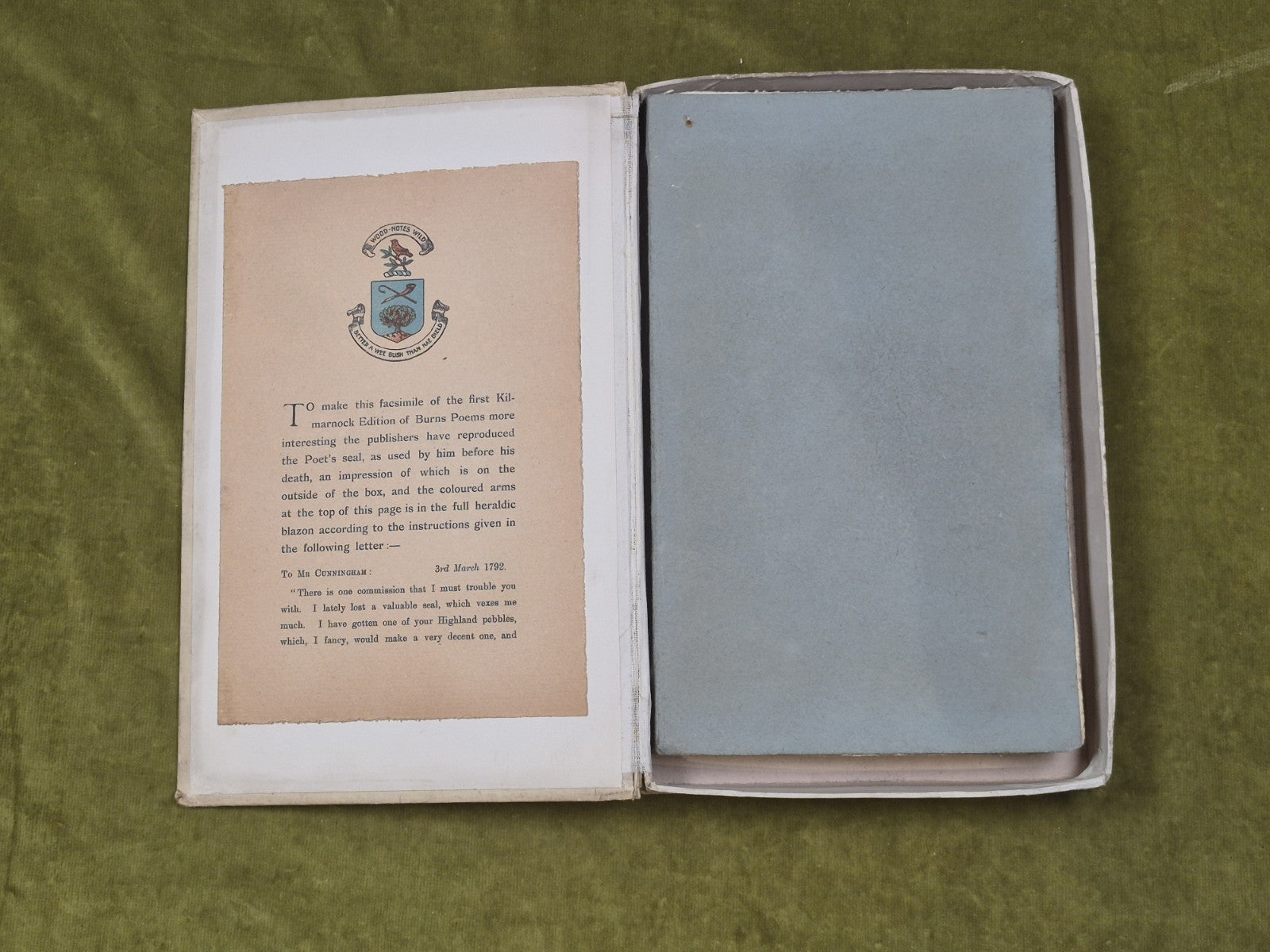 Facsimile of the 1786 Kilmarnock Edition of Burns Poems - R Gibson & Sons in Box4
