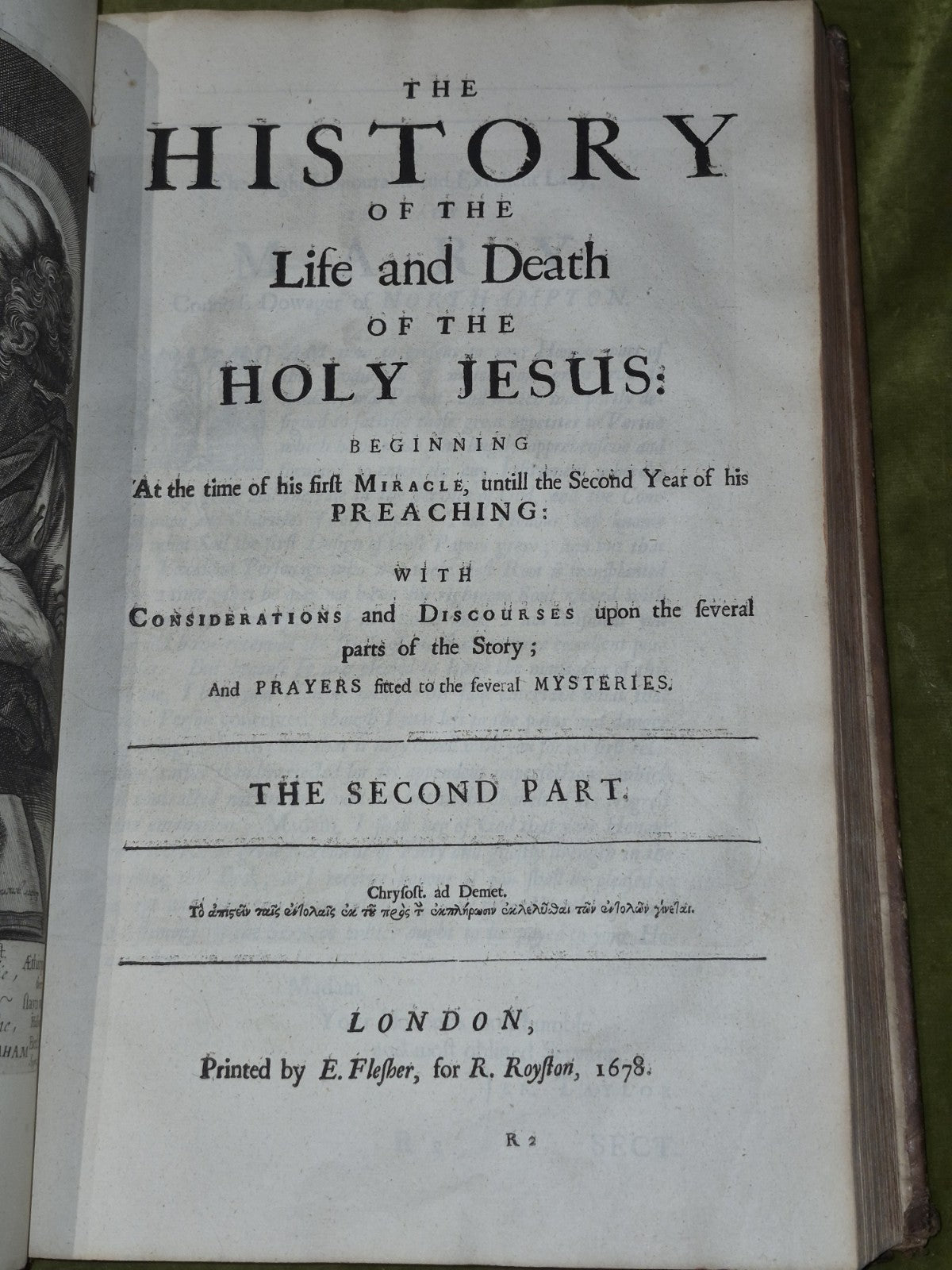 Jeremy Taylor Antiquitates Christianae Life and Death of The Holy Jesus 167812