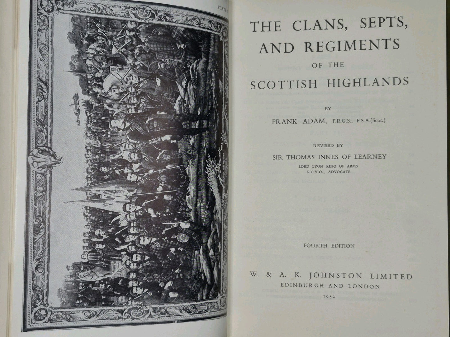 The Clans Septs and Regiments of the Scottish Highlands Frank Adam 1952 Fourth 4