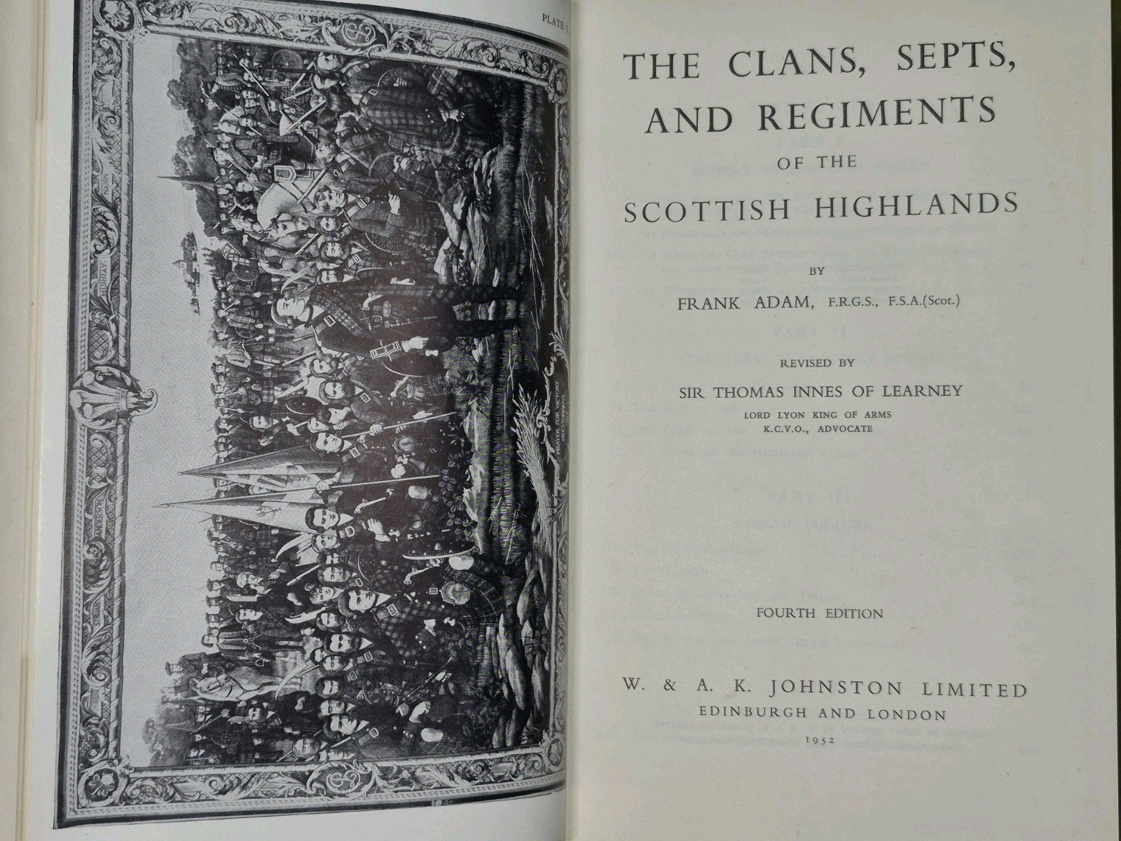 The Clans Septs and Regiments of the Scottish Highlands Frank Adam 1952 Fourth 4