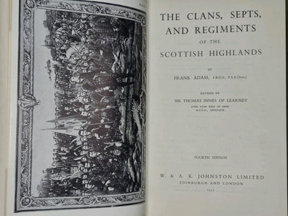 The Clans Septs and Regiments of the Scottish Highlands Frank Adam 1952 Fourth 4
