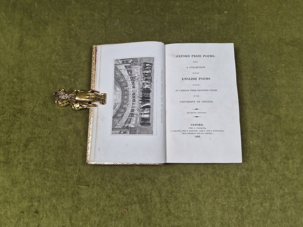 Oxford Prize Poems, Collection of English Poems, 1826, 7th ed, gilted leather3