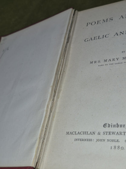 Poems and Songs Gaelic and English Mrs Mary Mackellar 1880 Edinburgh5