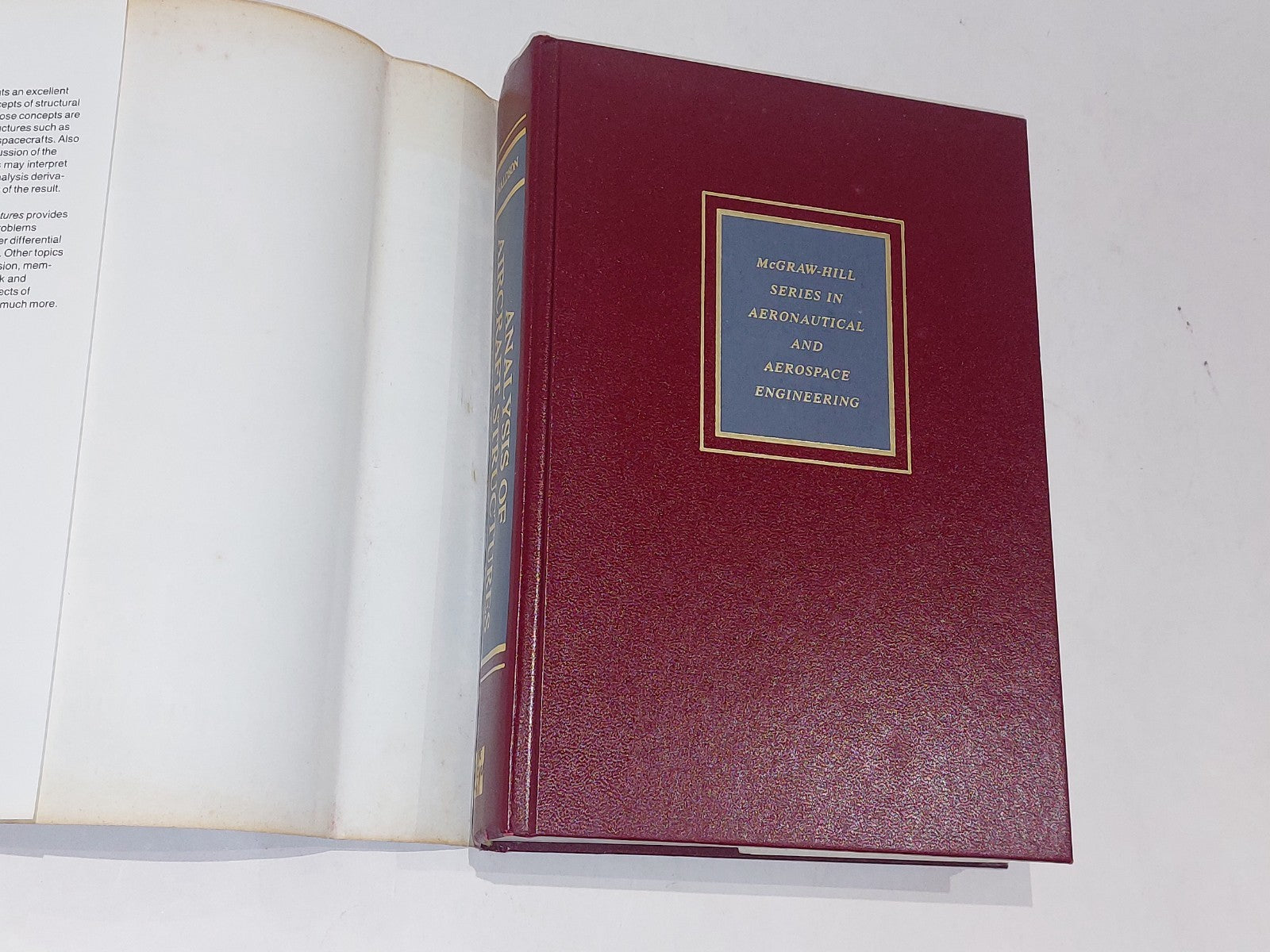 Analysis of Aircraft Structures : An Introduction - Bruce Donaldson (1993) Hb2