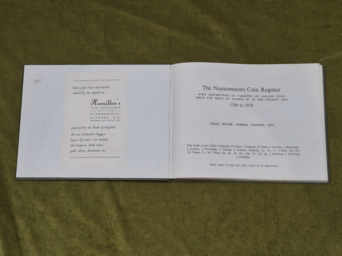The Numismatists Coin Register 1760 to 1970 - Gordon R H Fowler , New Home Press3