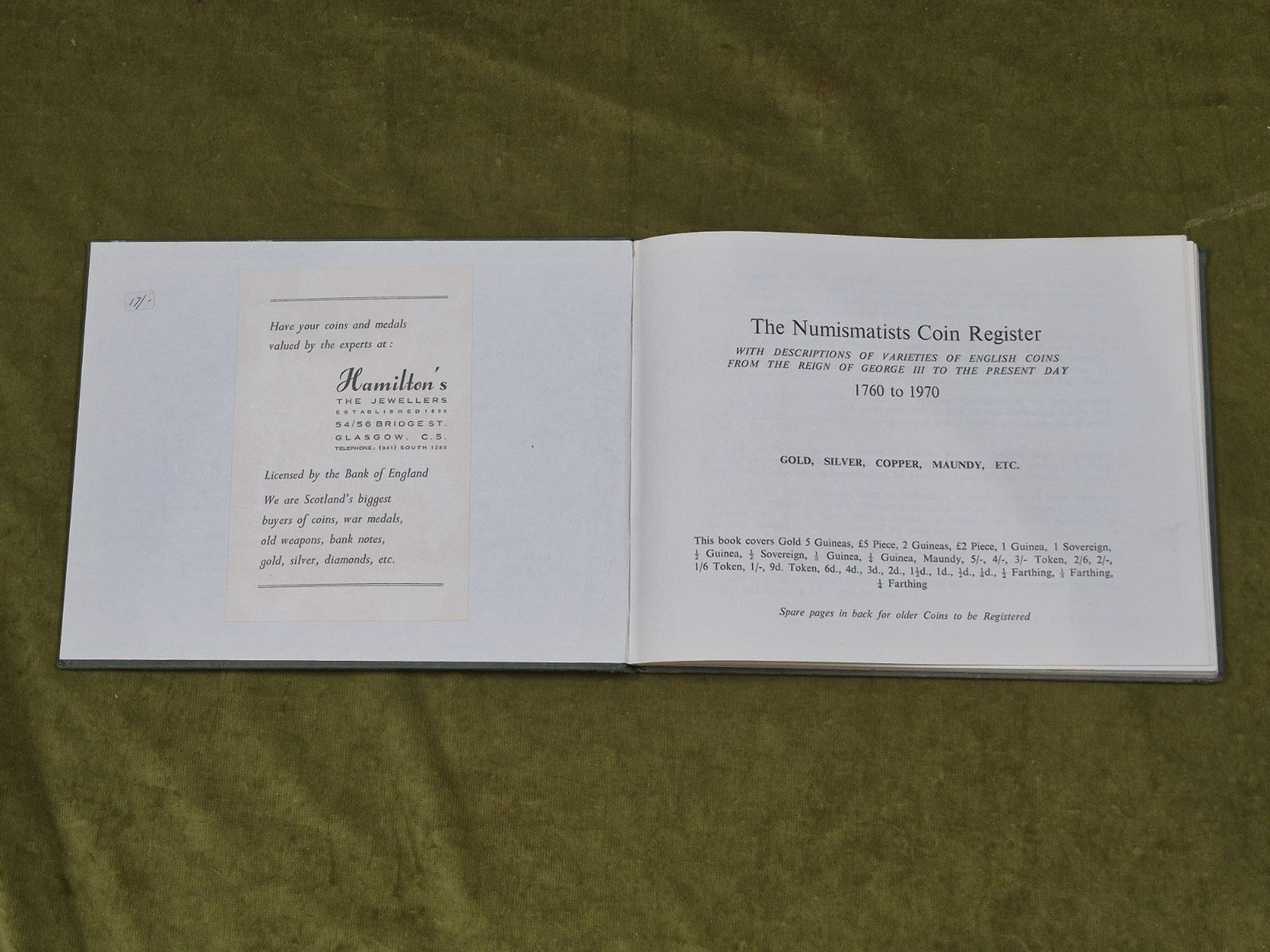The Numismatists Coin Register 1760 to 1970 - Gordon R H Fowler , New Home Press3