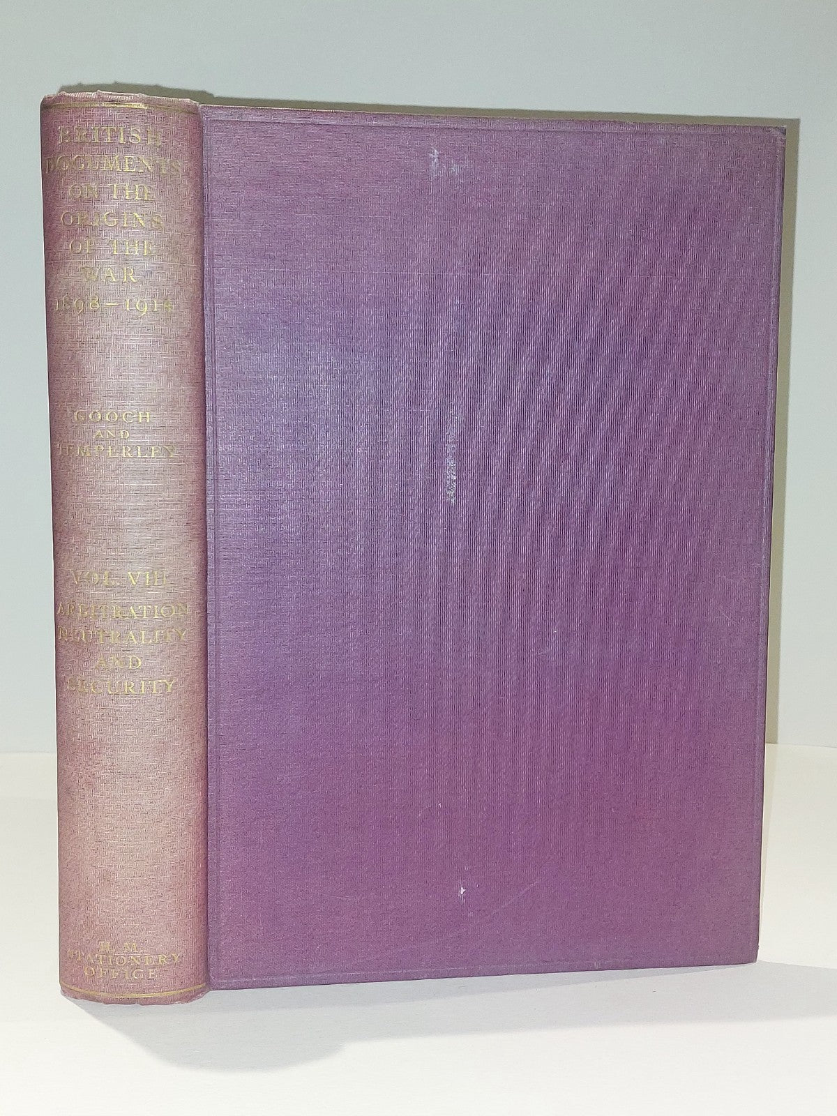 British Documents on the Origins of the War 1898–1914 Vol 8 (1932) HMSO Hb Book0