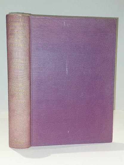 British Documents on the Origins of the War 1898–1914 Vol 8 (1932) HMSO Hb Book0