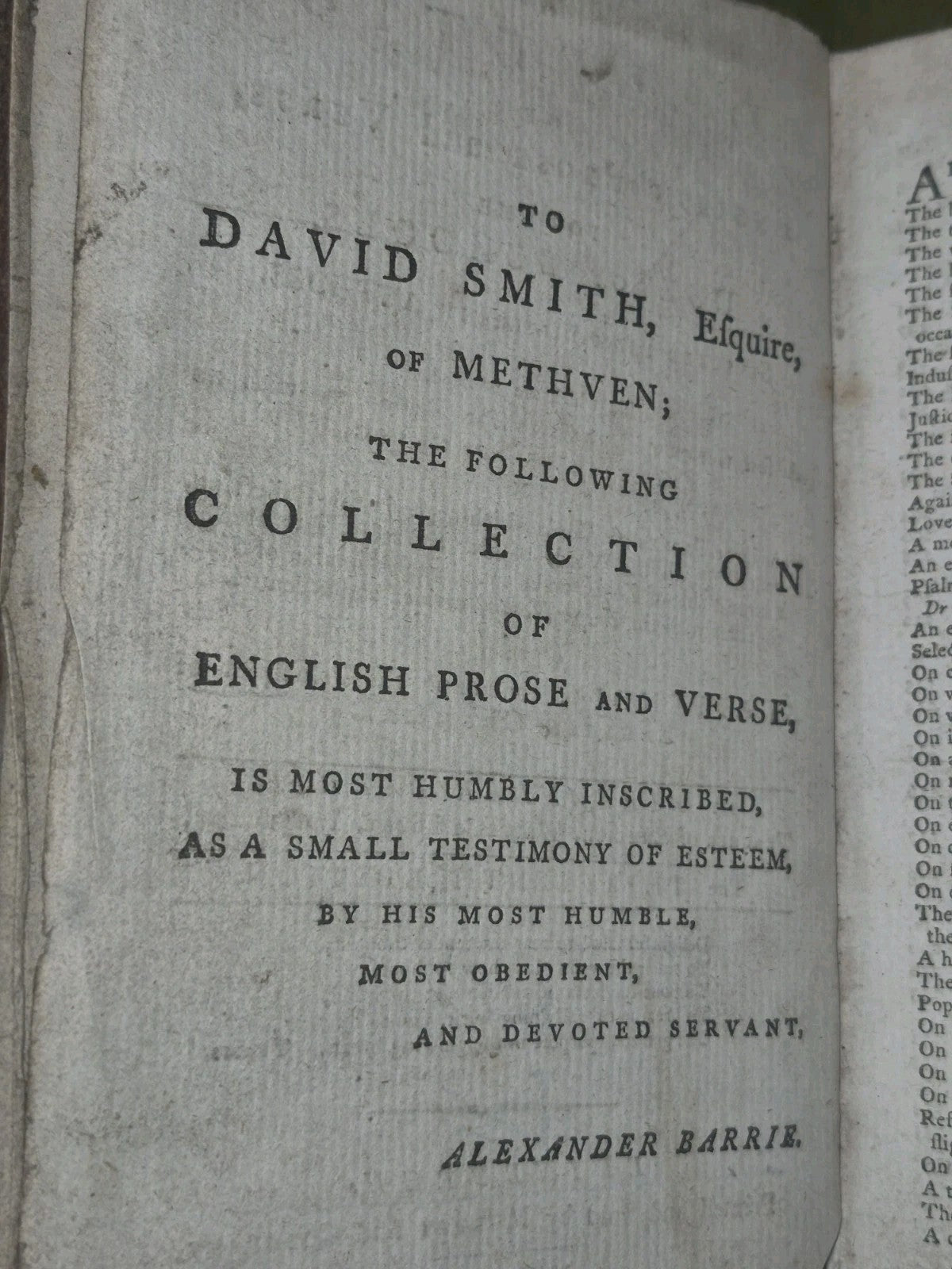A Collection of English Prose and Verse Alexander Barrie use of Schools 17998