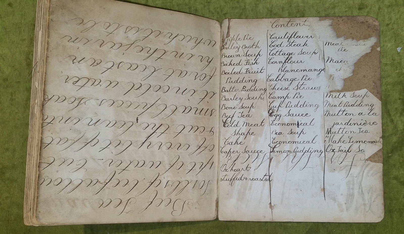 19th Century Handwritten Recipe /Cookery Book, Children's - Dumbarton Circa 18509