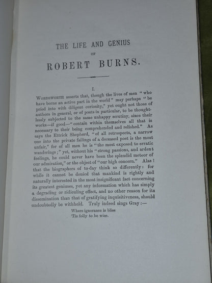 An Essay on the Life and Genius of Robert Burns (1887) Thomas Hutchinson. 6