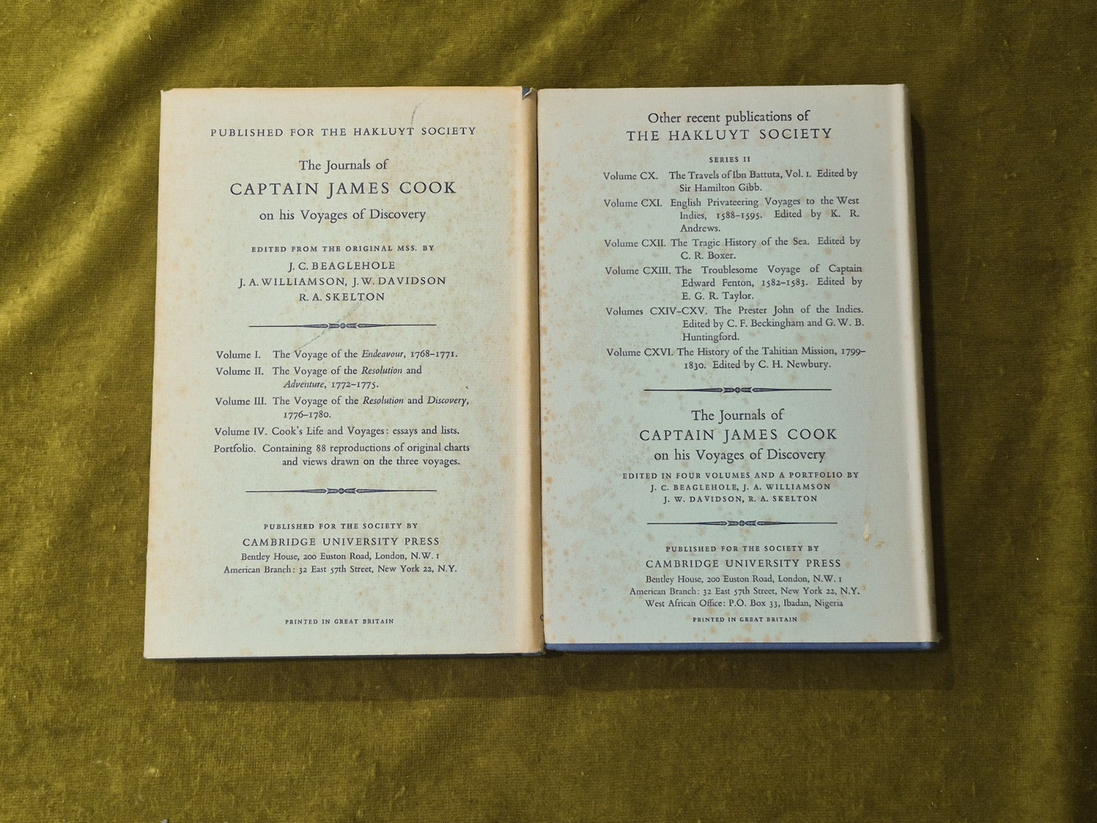 Travels of Ibn Battuta Ad 1325-1354 in 2 Volumes - H A R Gibb , Cambridge 19621