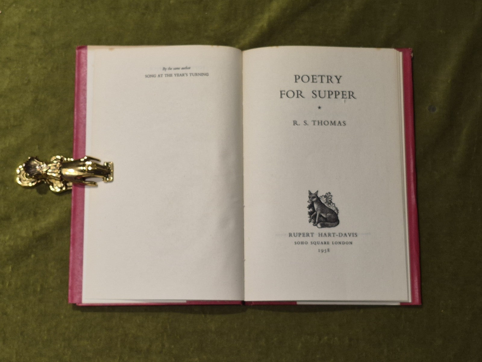 Poetry for Supper New Poems - R S Thomas , Rupert Hart-Davis 1958 1st HB DJ3