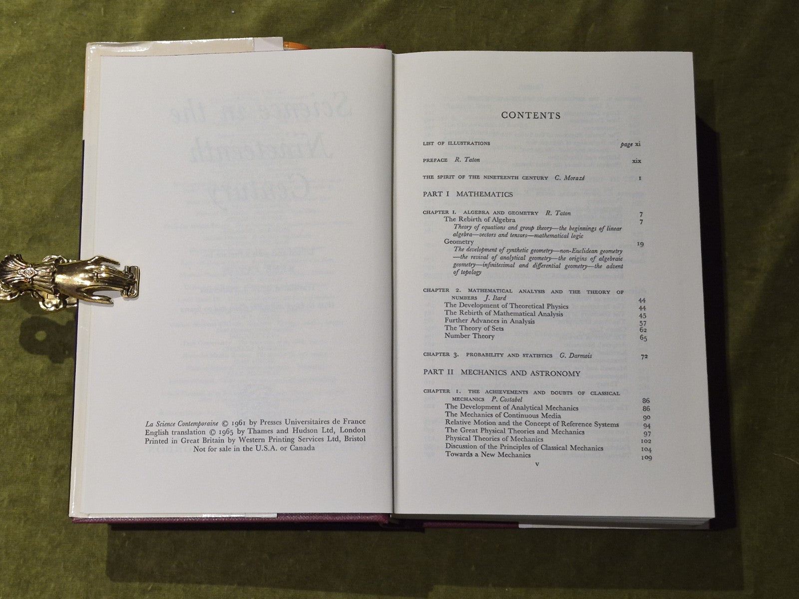 SCIENCE IN THE NINETEENTH CENTURY - Ed. Rene Taton - 1965 1st Edition HB DJ VGC5