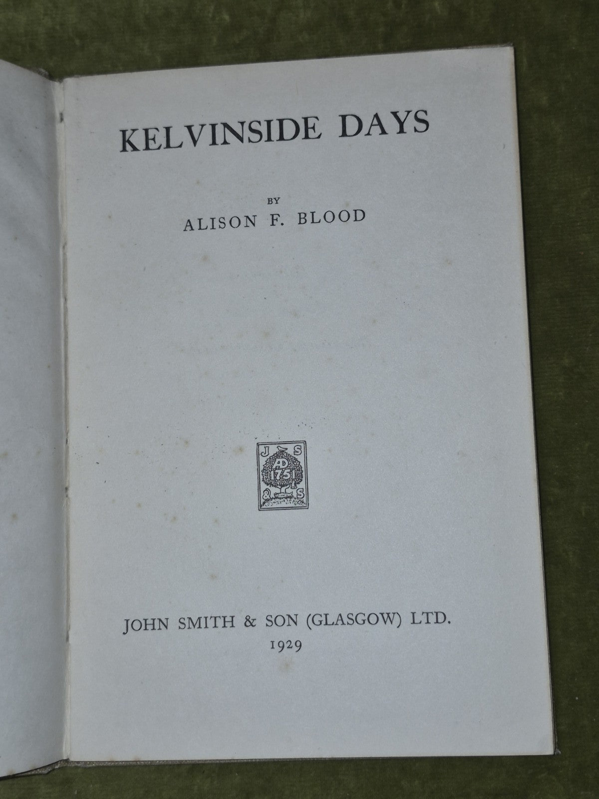 Kelvinside Days Alison Blood 1929 John Smith & Son Glasgow4