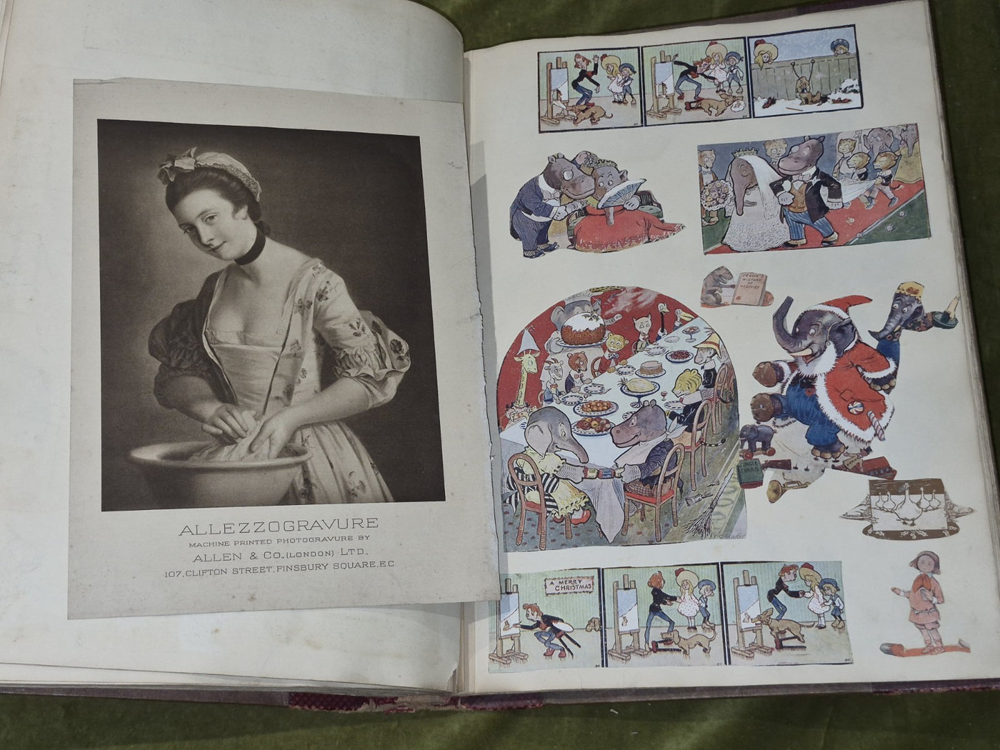 Edwardian Scrapbook Louis Wain & Fashion plates Full 80 pages  ephemera 16x11"20