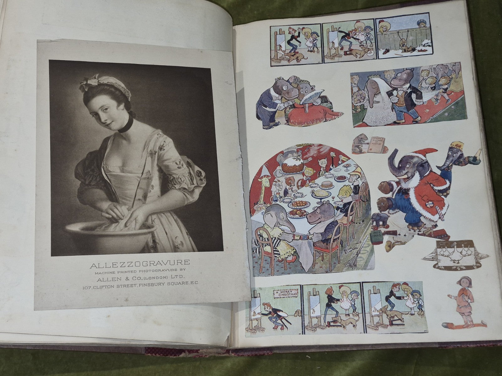 Edwardian Scrapbook Louis Wain & Fashion plates Full 80 pages  ephemera 16x11"20