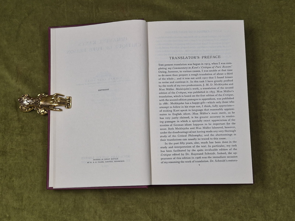 Immanuel Kant's Critique of Pure Reason trans. Norman Smith , Macmillan 19294