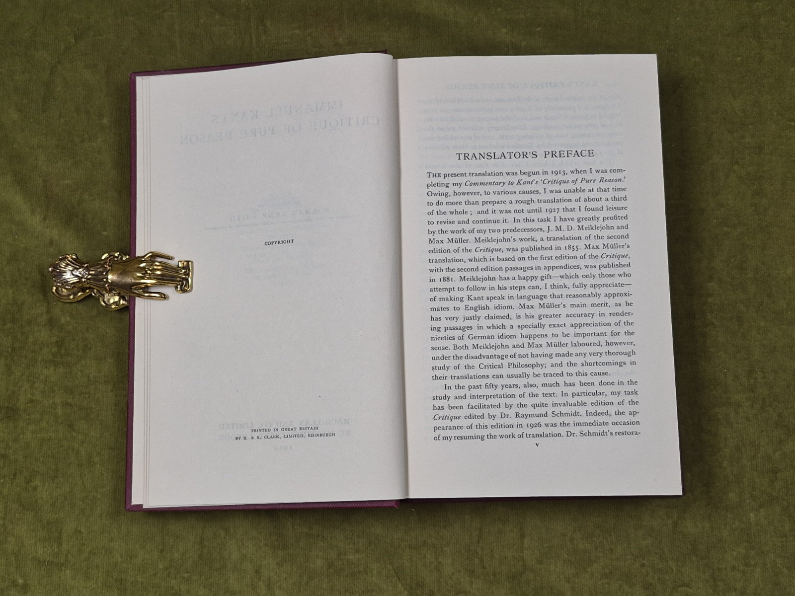 Immanuel Kant's Critique of Pure Reason trans. Norman Smith , Macmillan 19294