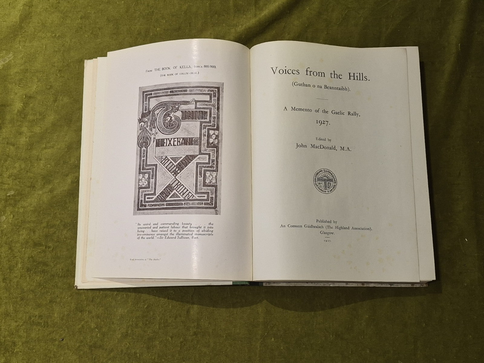 Voices from the Hills a Memento of the Gaelic Rally 1927 - Highland 1927 1st Ed5