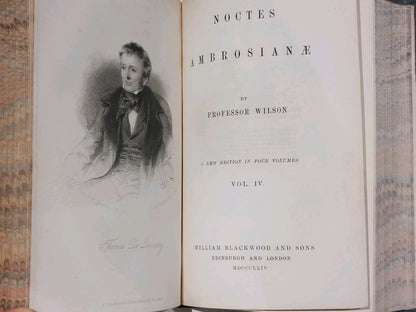 Noctes Ambrosianae by Professor Wilson, Complete 4 Volumes Bound Into 2 (1864)7