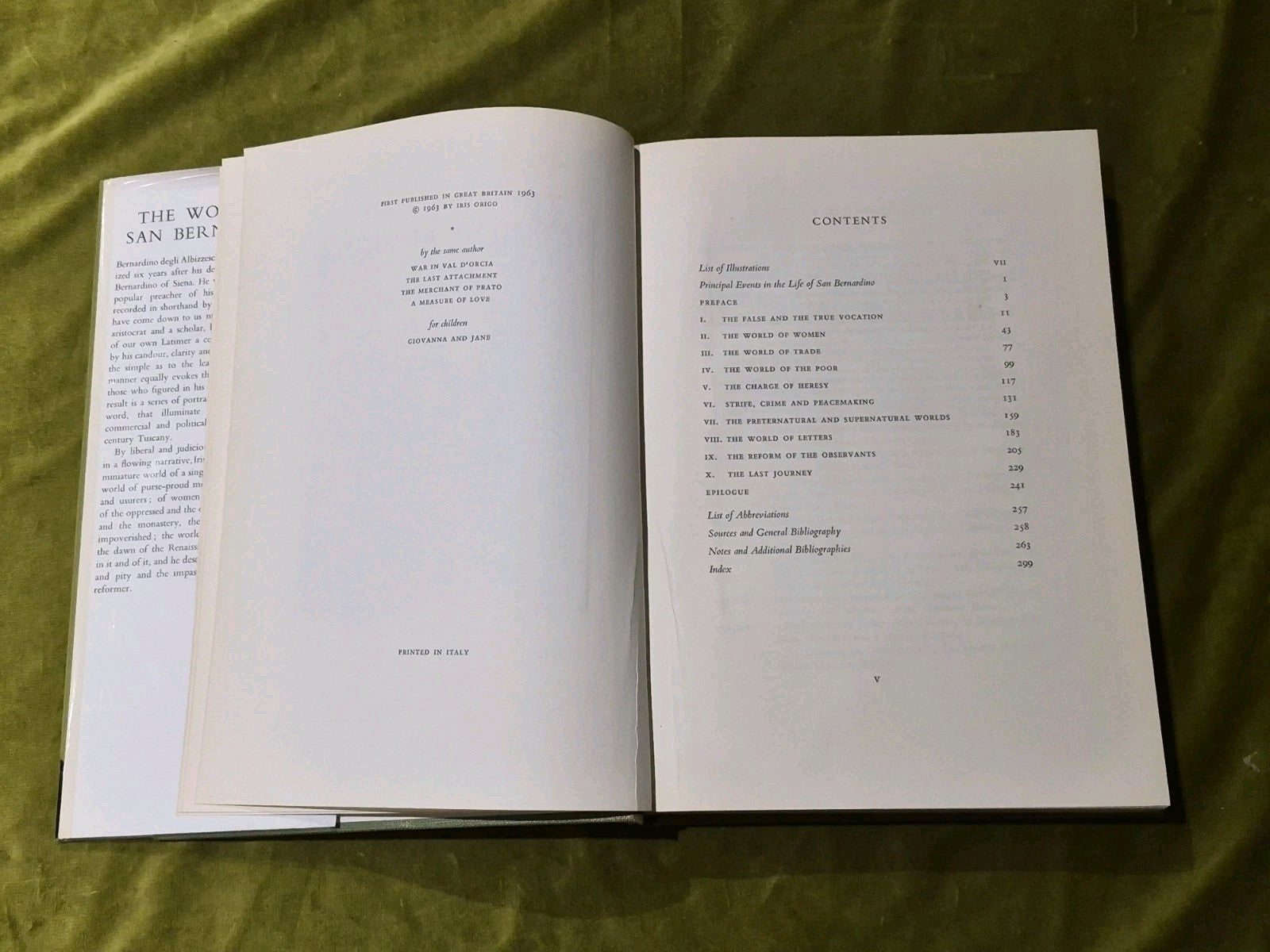 The world of San Bernardino, Iris Origo, 19634