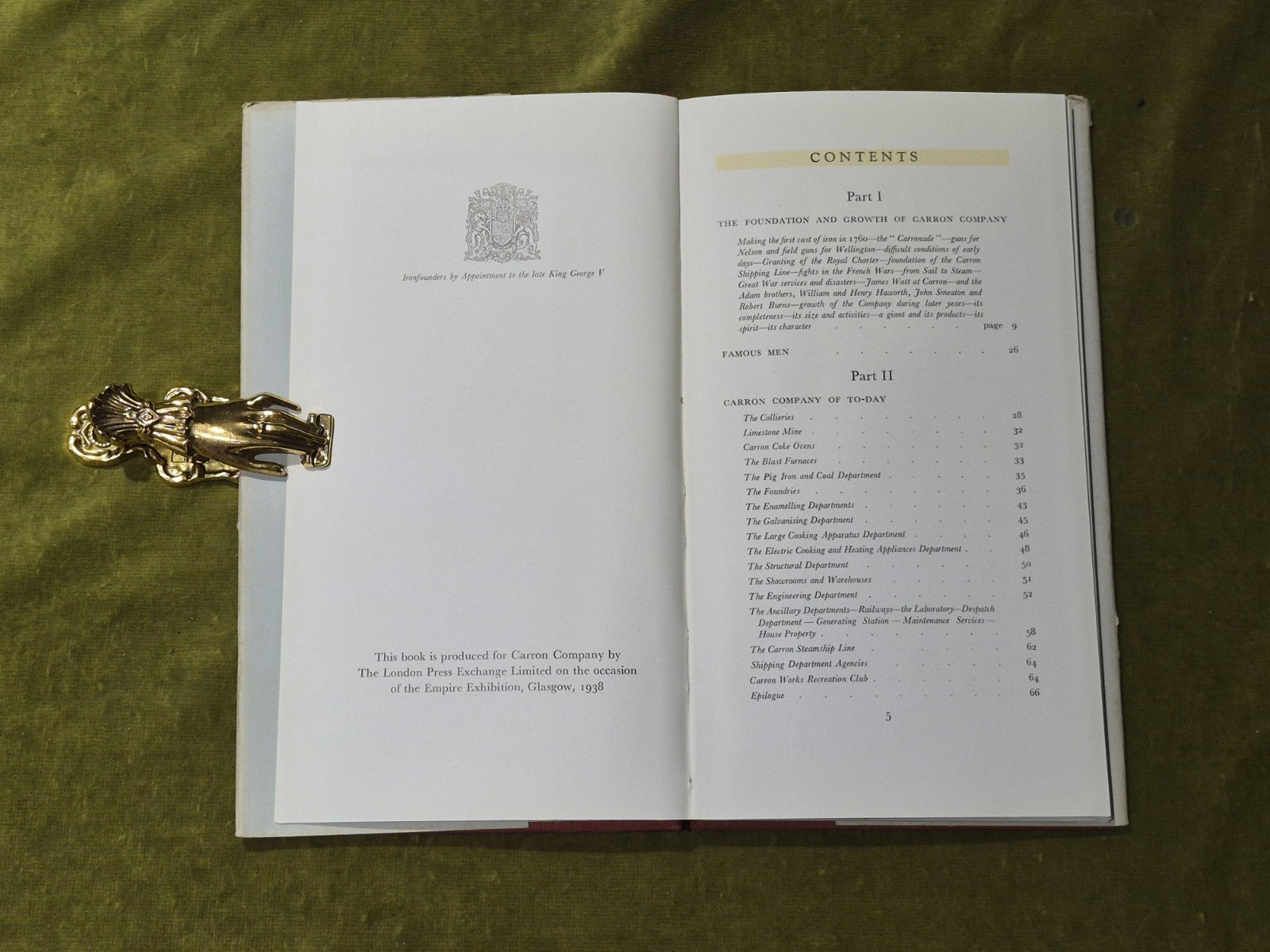Carron Company 1759-1938 - London Press Exchange , Empire Exhibition 1st HB DJ5