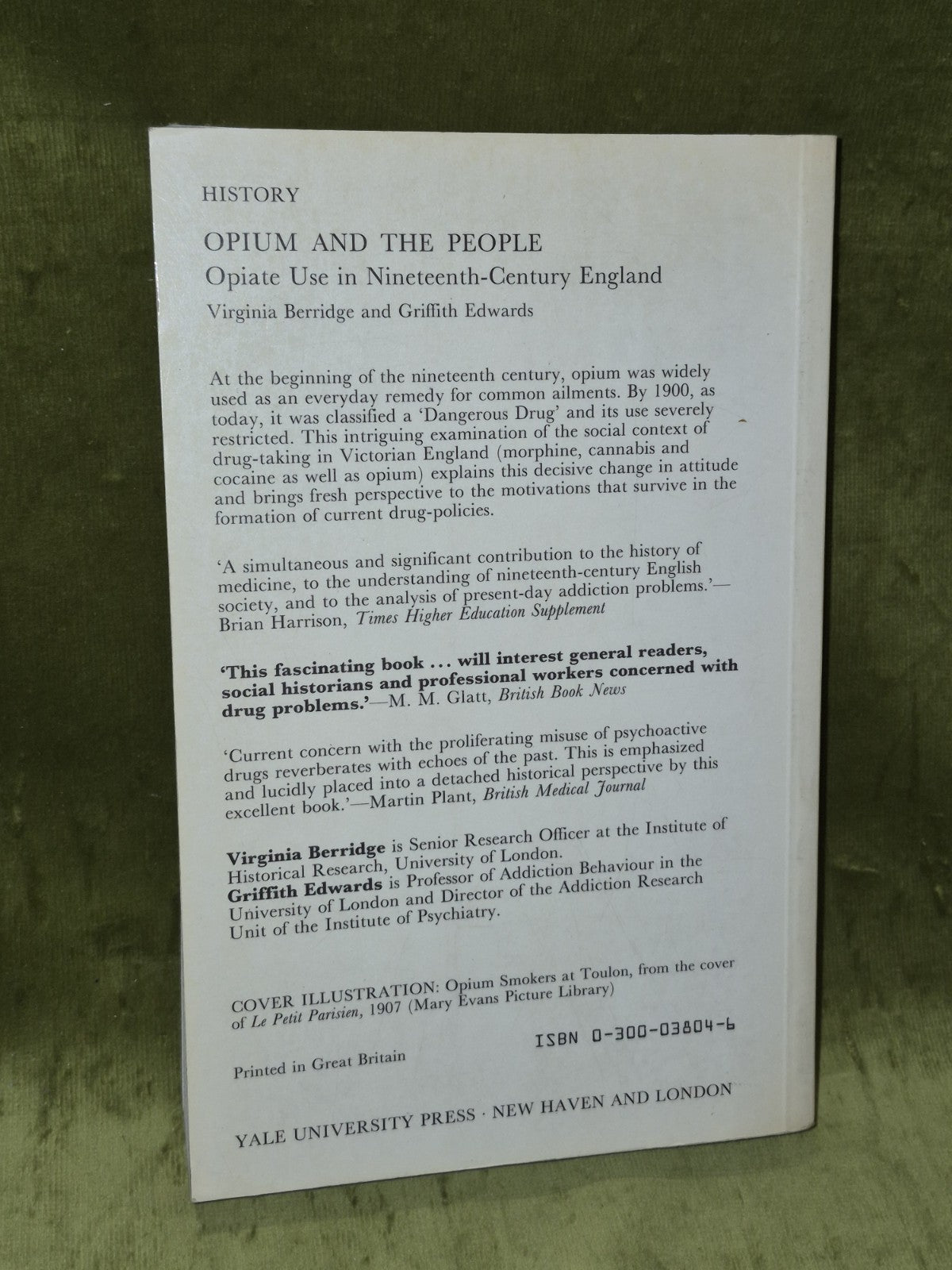 Opium and the People: Opiate use in Nineteenth Century  (1987) Virginia Berridge1