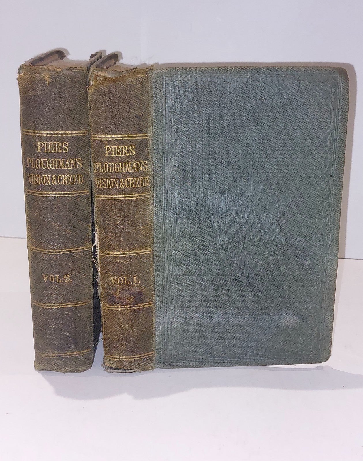 1856  The Vision and Creed of Piers Ploughman William Langland  2 Volumes HB0