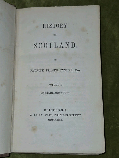 Patrick Fraser Tytler's History of Scotland (1841) Set of 8 Volumes William Tait9