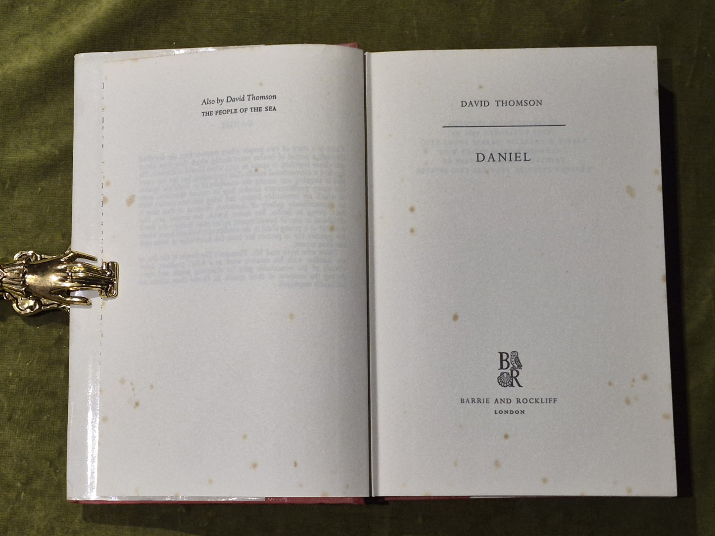 Daniel - Davd Thomson - 1962 Barrie and Rockliff HB DJ5