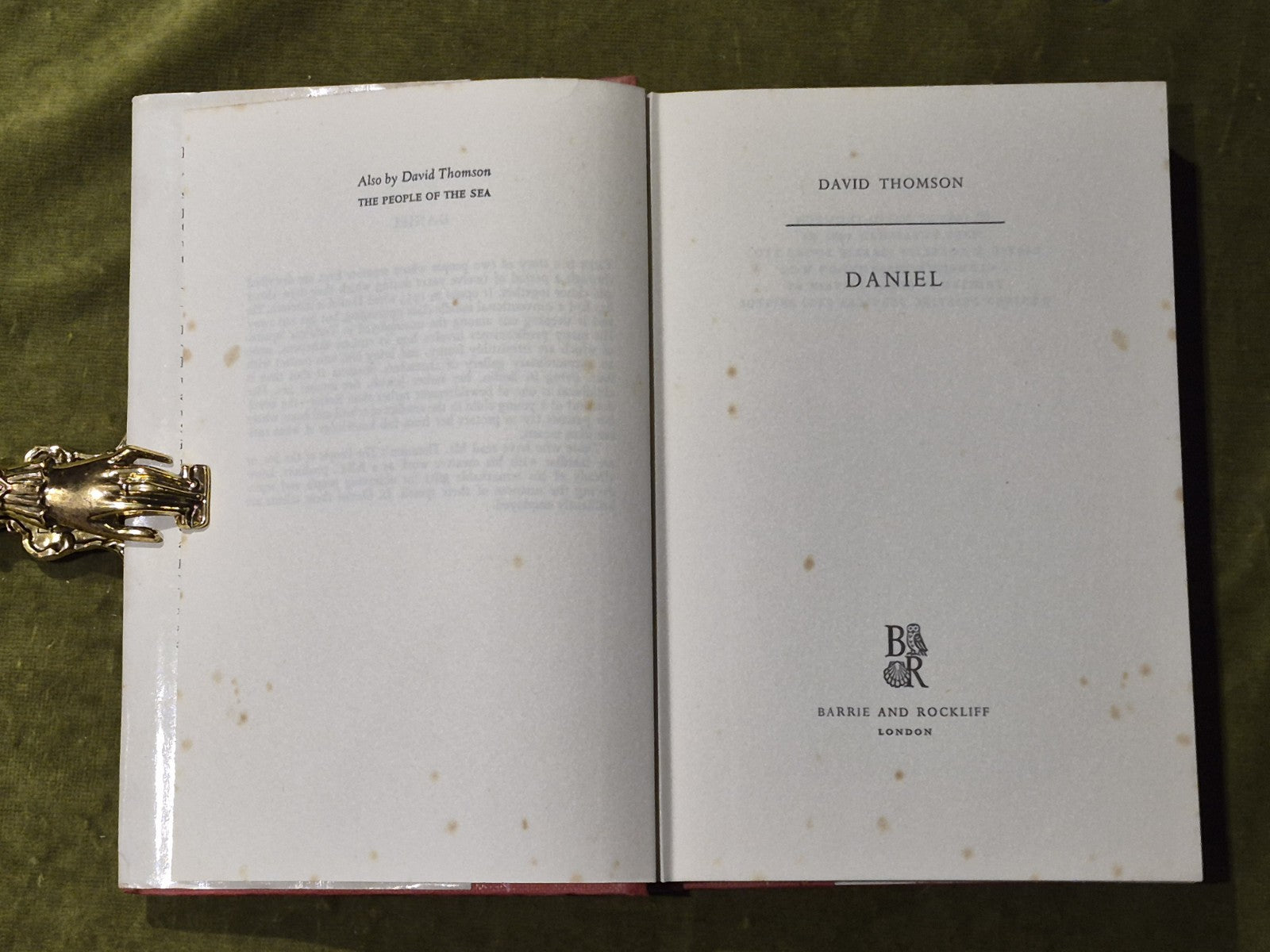 Daniel - Davd Thomson - 1962 Barrie and Rockliff HB DJ5