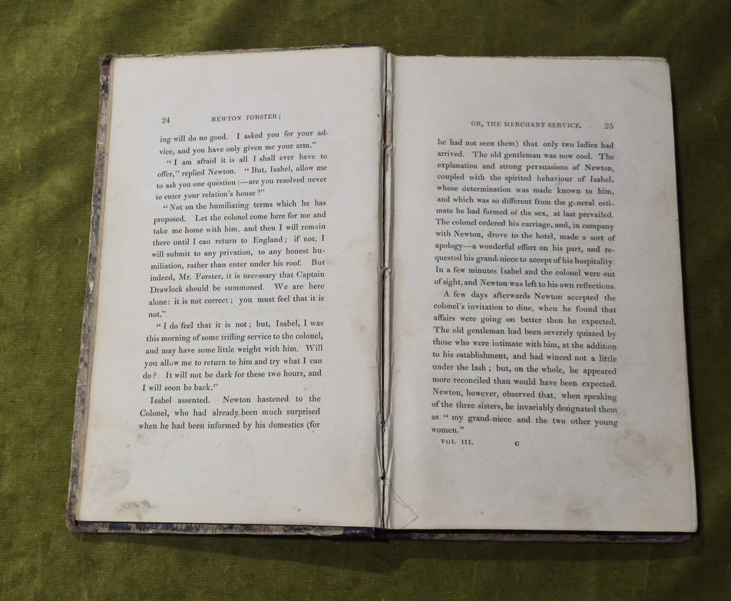 Captain Frederick  : NEWTON FORSTER or The Merchant Service in 3 volumes 183813