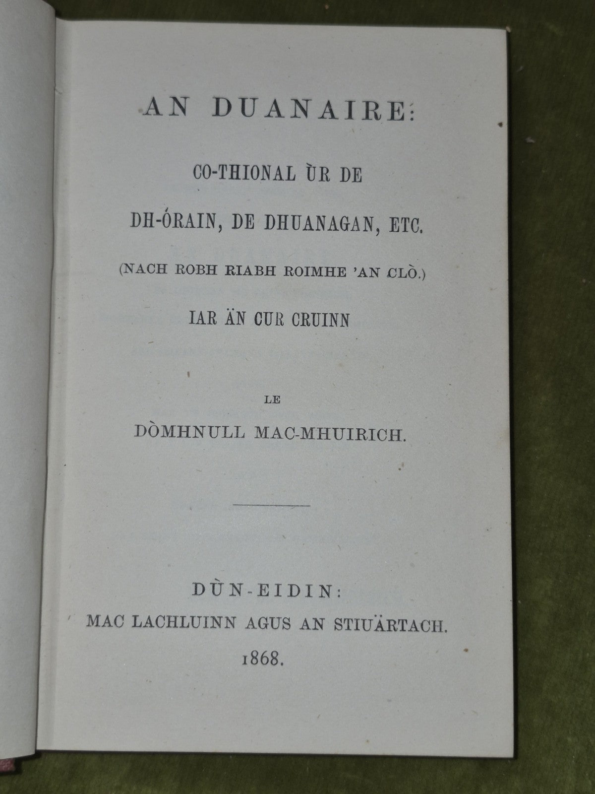 An Duanaire Donald Macpherson 1868 First Ed. Gaelic Songs and Poems5