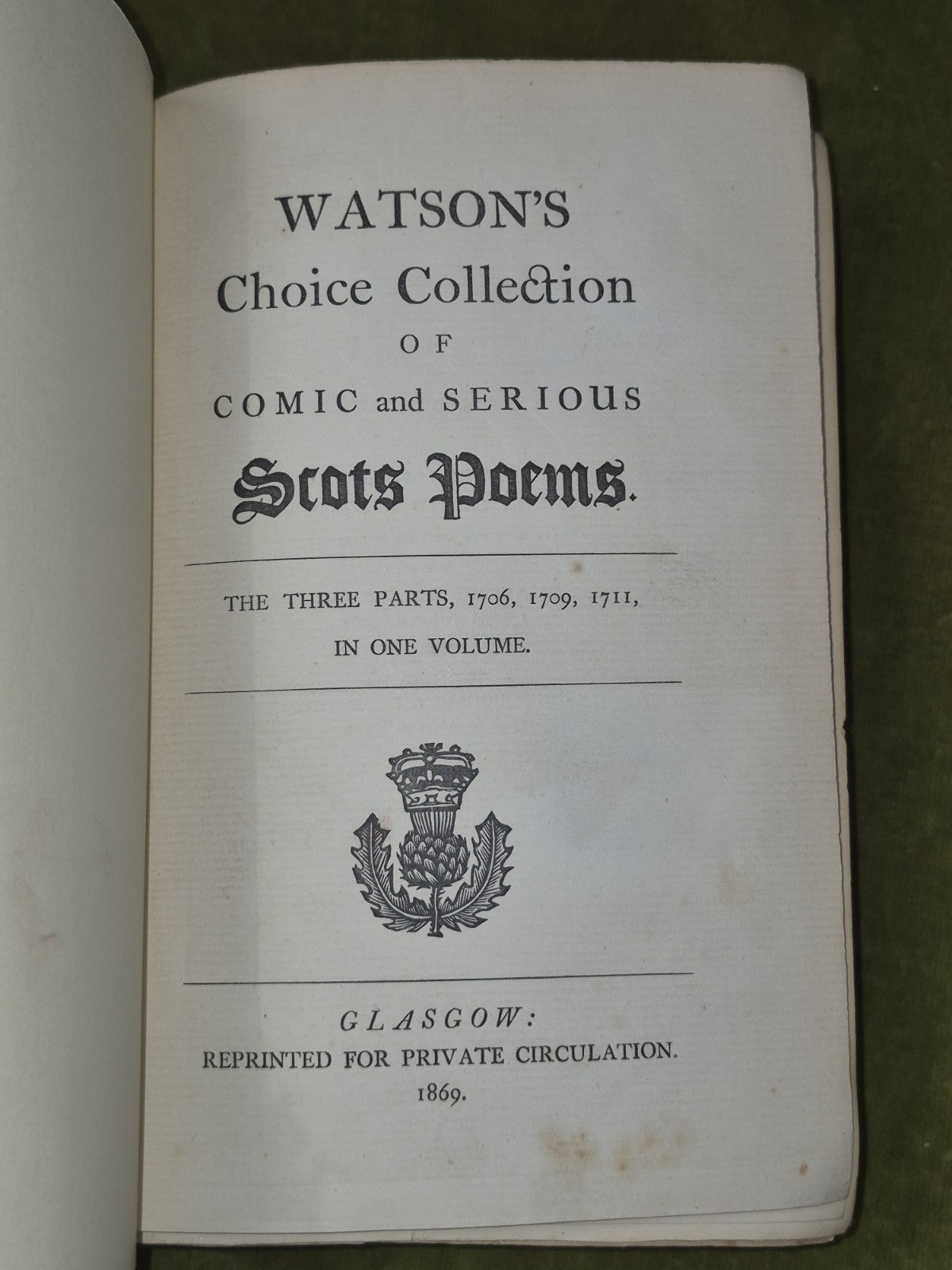 Watson's Choice Collection of Comic and Serious Scots Poems 1869 Glasgow4