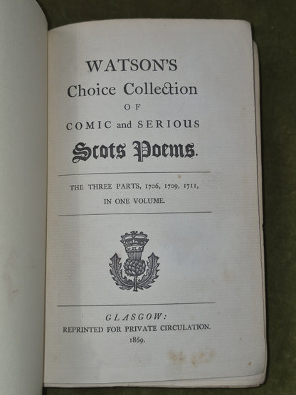 Watson's Choice Collection of Comic and Serious Scots Poems 1869 Glasgow4