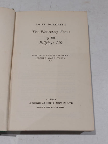 The Elementary Forms of the Religious Life By Emile Durkheim (1954) Hb Book3