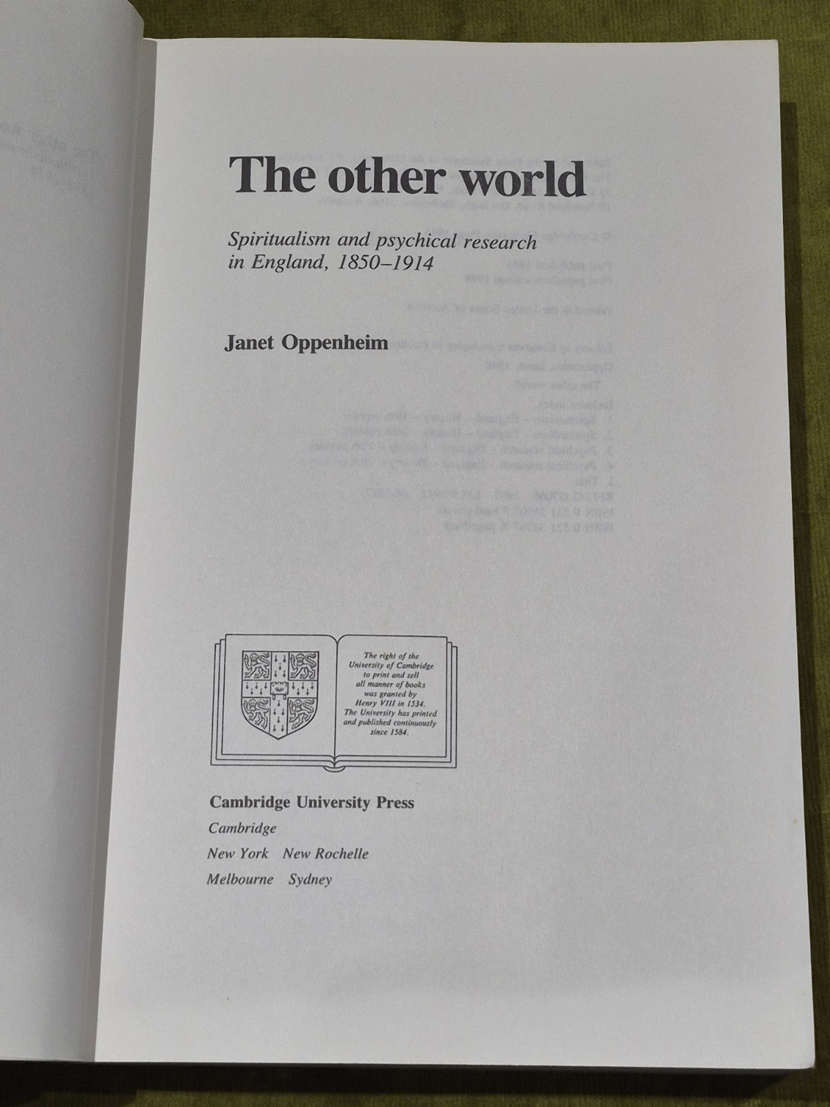 The Other World - Spiritualism Psychical Research In England 1850 1914 Oppenheim5