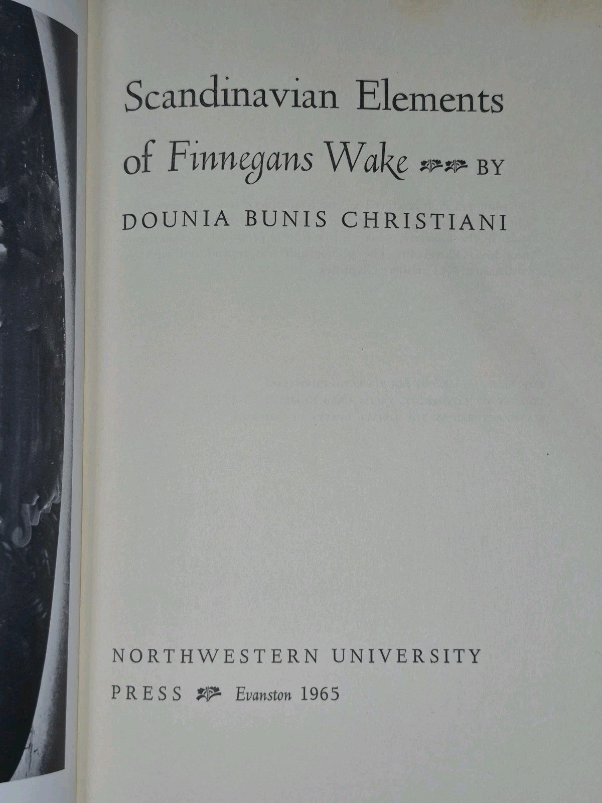 Scandinavian Elements of Finnegans Wake Dounia Bunis Northwestern 19653